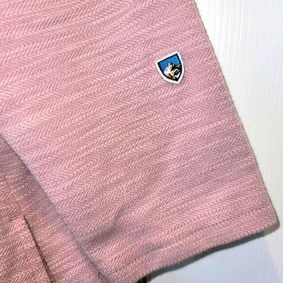 Kuhl Arva Asymmetrical Hoodie Full Zip Womens Large XL Pink Jacquard Two Tone - Picture 7 of 16